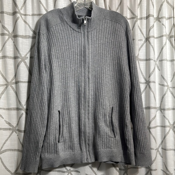 Alfani Men's Zip Up Sweater - Charcoal Gray - Picture 1 of 6